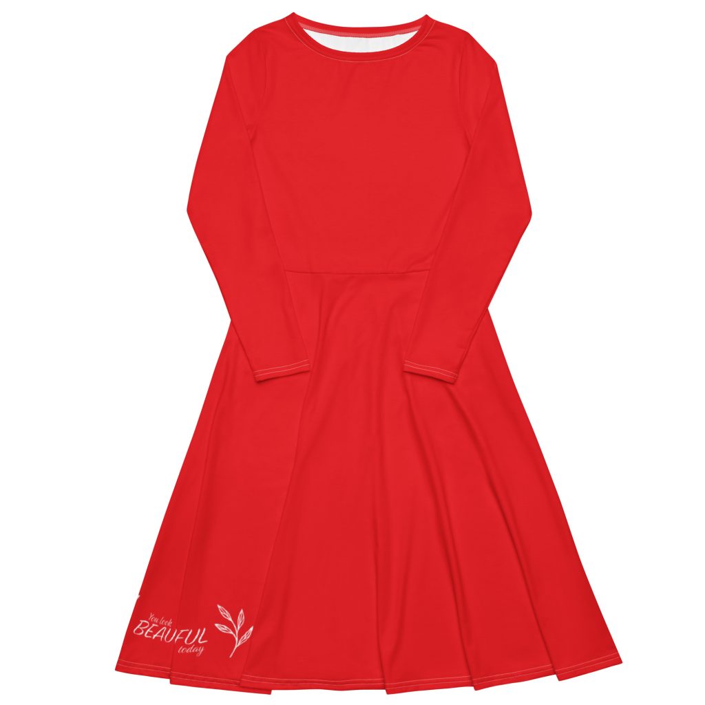 Radiant Beauty Midi Dress - Red