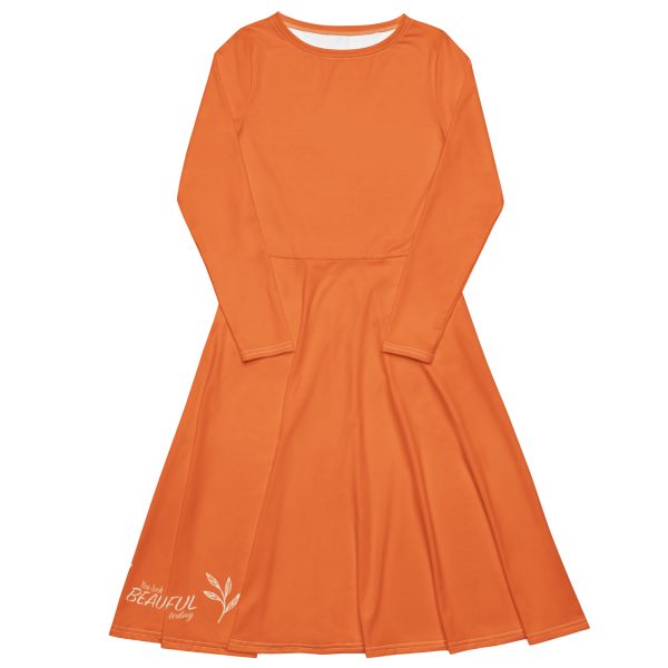 Radiant Beauty Midi Dress – Flamenco Orange
